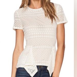 BCBGMaxAzria Vicktoria Peplum white shirt